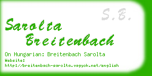 sarolta breitenbach business card